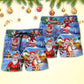 Christmas Santa Claus Drunk Beer Troll Happy Xmas - Beach Short Reefox - Owls Matrix LTD