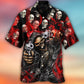 Skull Dark Gun Red Smoke Lighting - Hawaiian Shirt - Reefox