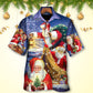 Christmas Funny Santa Claus Up On Rooftop Art Style - Hawaiian Shirt - Reefox