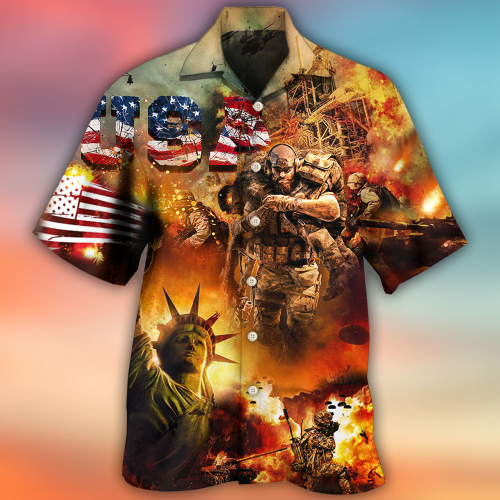 Veteran America Independence Day Veteran USA - Hawaiian Shirt - Reefox