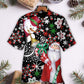 Christmas Snowyday With Santa And Snowman - Hawaiian Shirt - Reefox