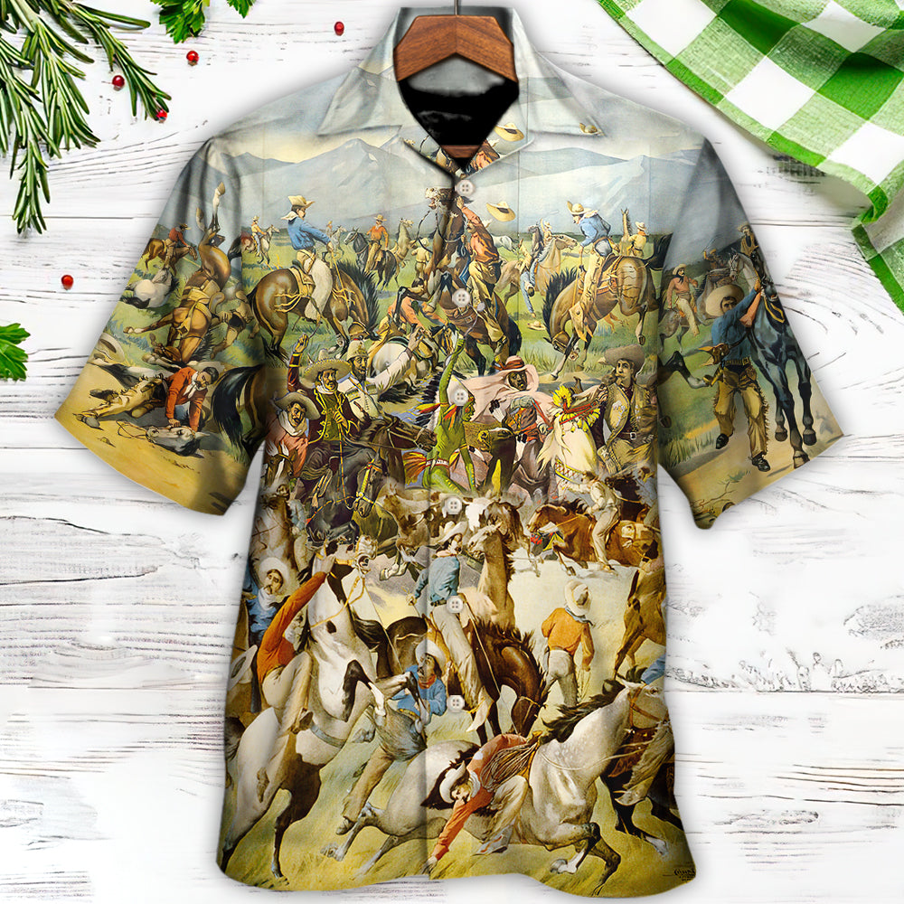 Cattle Show Buffalo Bill's Wild West Rough Riders Cossacks - Hawaiian Shirt - Reefox