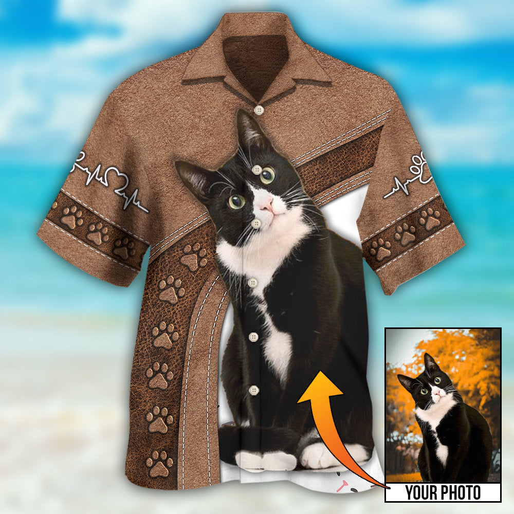 Black Cat Is My Best Friend Custom Photo - Hawaiian Shirt - Reefox