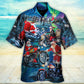 Christmas Santa Biker Crazy Driving - Hawaiian Shirt - Reefox