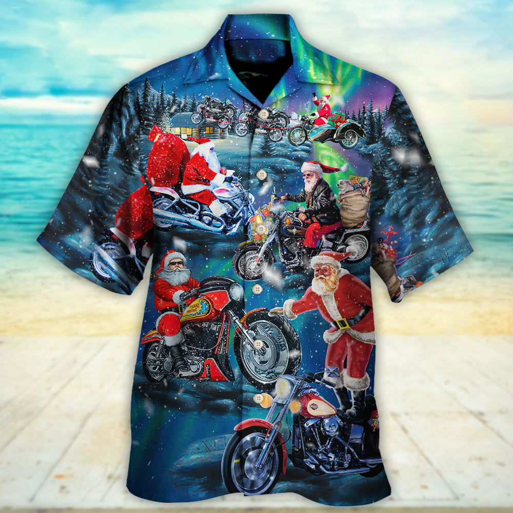 Christmas Santa Biker Crazy Driving - Hawaiian Shirt - Reefox