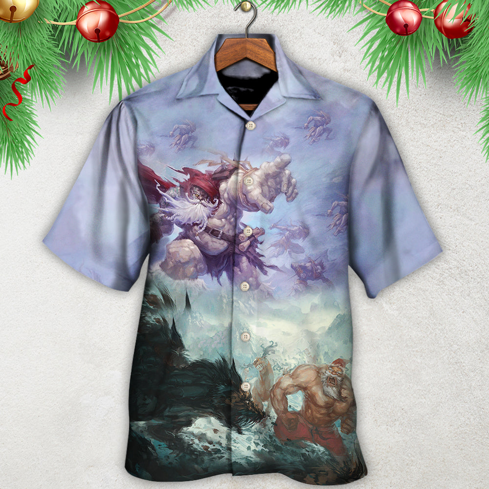 Christmas Santa Dark World Battle - Hawaiian Shirt - Reefox
