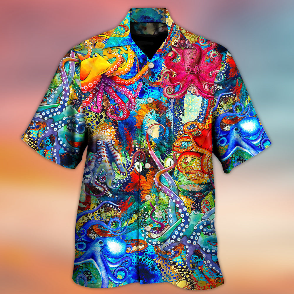 Octopus Lover Colorful Art Style - Hawaiian Shirt - Reefox
