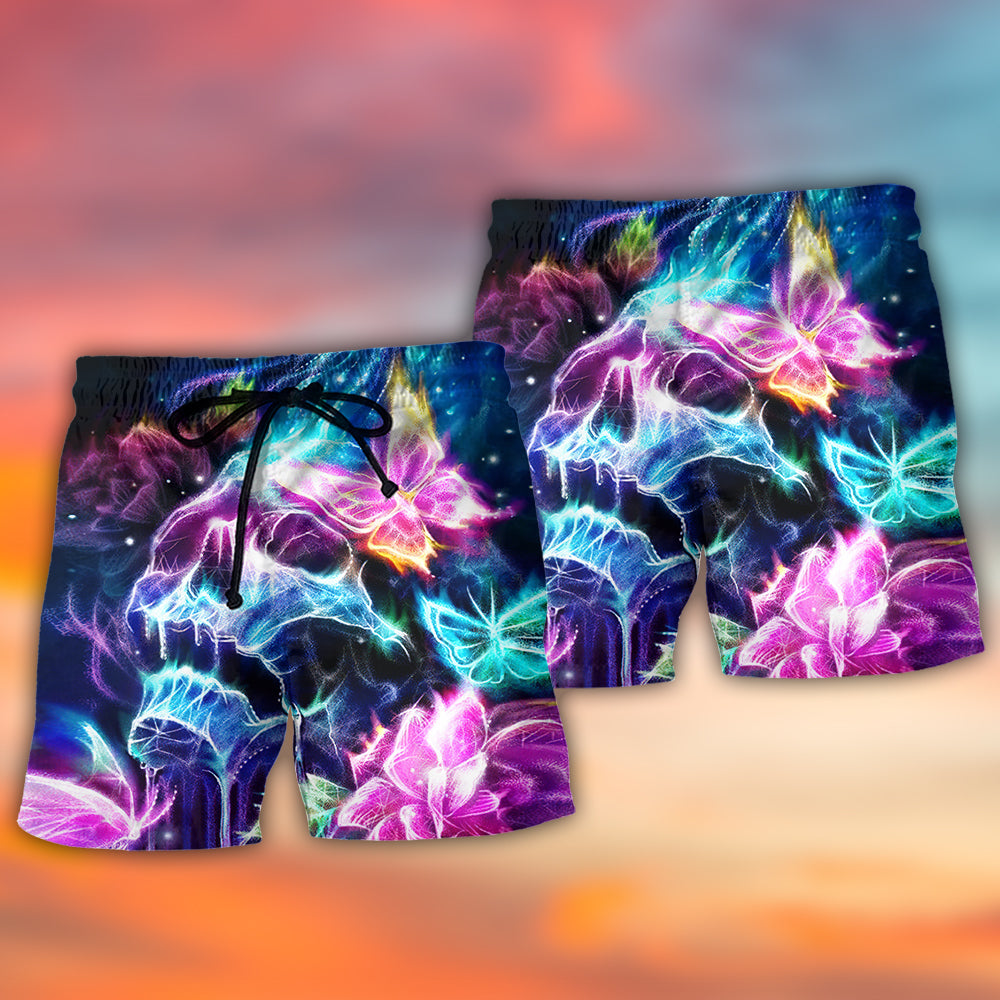 Skull Butterfly Flower Dream Lighting - Beach Short Reefox - Owls Matrix LTD