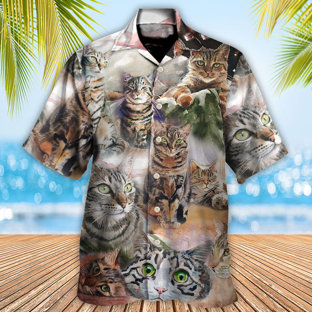 Tabby Cat Art Daily Portrait - Hawaiian Shirt - Reefox