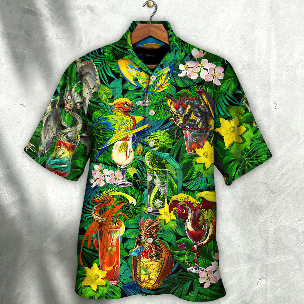 Cocktail And Dragon Tropical Hello Summer - Hawaiian Shirt - Reefox