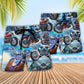 Motorcycle Let's Take A Ride To The Beach Blue Style - Beach Short Reefox - Owls Matrix LTD