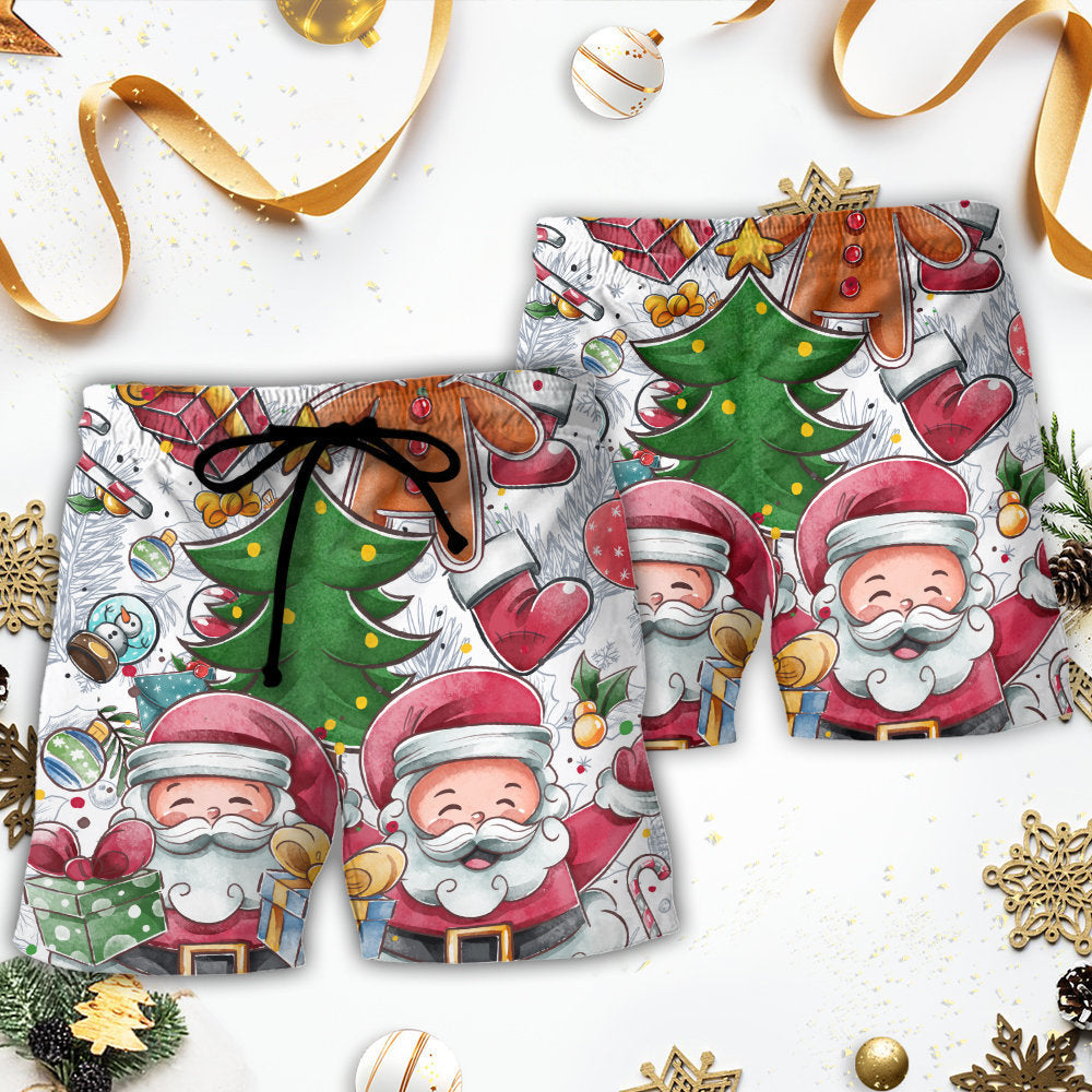 Christmas Santa Cutie Winter Snowman Gingerbread - Beach Short Reefox - Owls Matrix LTD
