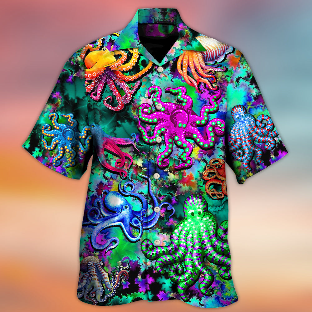 Octopus Light Colorful Lover Art Style - Hawaiian Shirt - Reefox