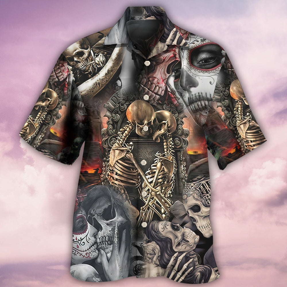 Skull Marrying A Perfect Wife - Hawaiian Shirt - Reefox