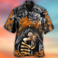 Skull Dark Drinking Orange Smoke Lighting - Hawaiian Shirt - Reefox