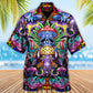 Hippie Mushroom And Skull Art - Hawaiian Shirt - Reefox