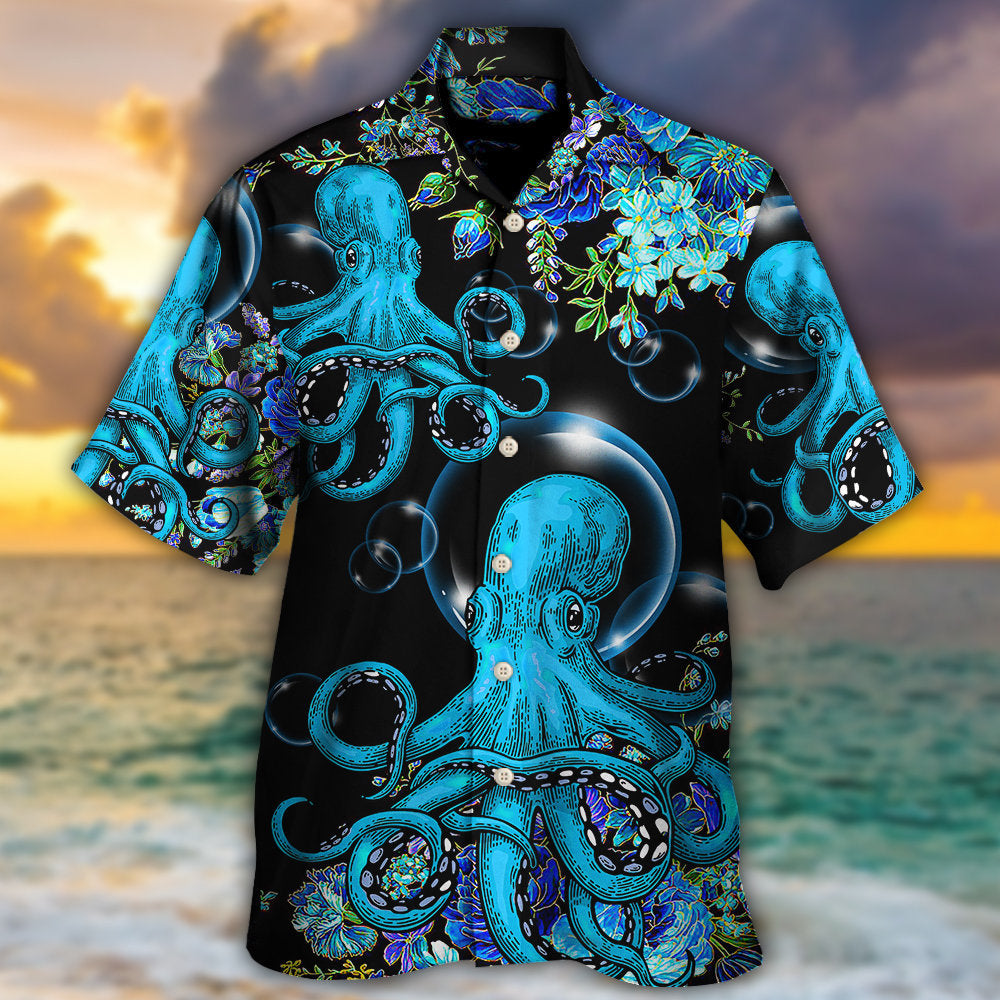 Octopus With Flower Beauttiful Day - Hawaiian Shirt - Reefox