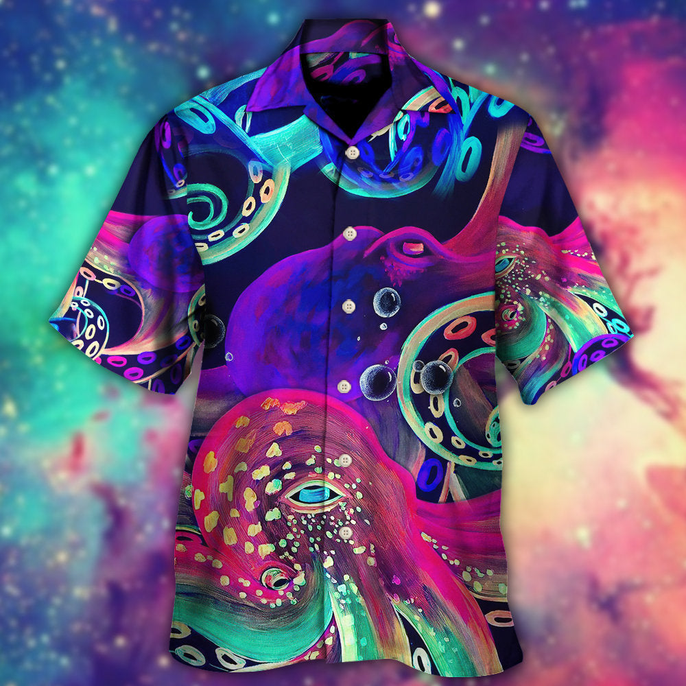 Octopus Neon Under The Sea - Hawaiian Shirt - Reefox