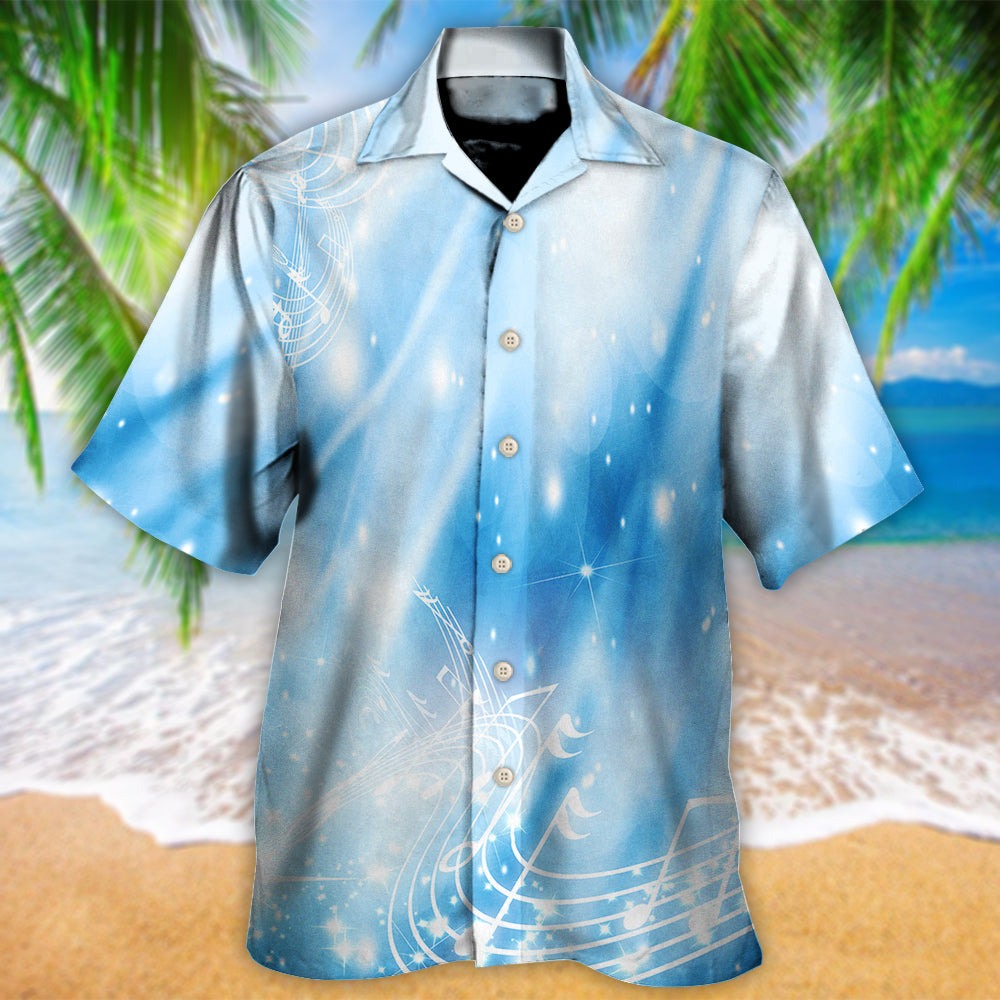 Music Musical Notes on A Dark Blue - Hawaiian Shirt - Reefox