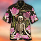 Skull Yoga Lighting Lotus Flower - Hawaiian Shirt - Reefox