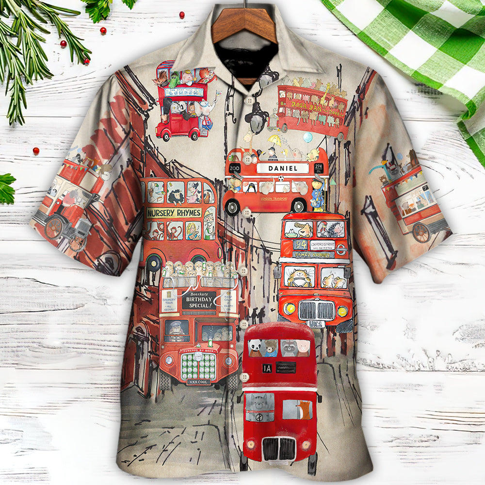 Bus Driver Big Red Party Bus - Hawaiian Shirt - Reefox
