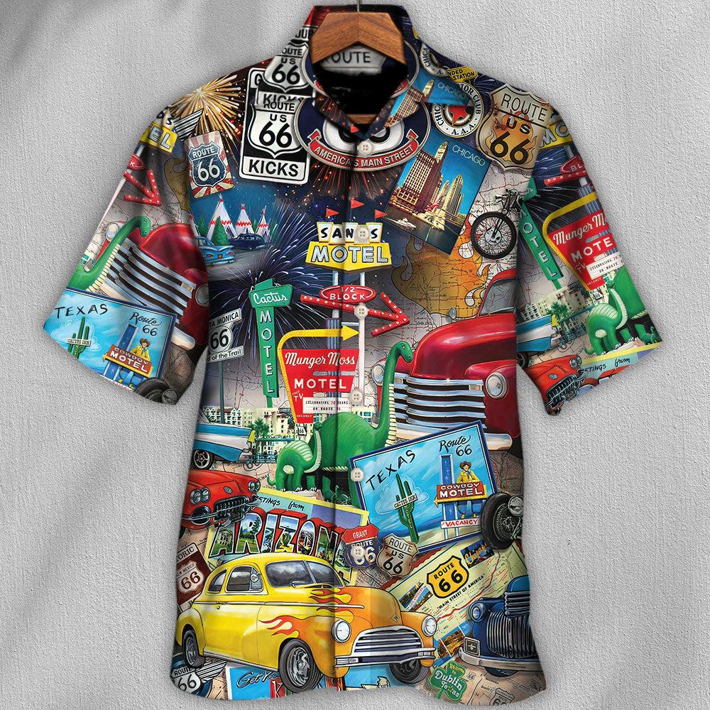 Car Route 66 Road Trip Puzzle - Hawaiian Shirt - Reefox