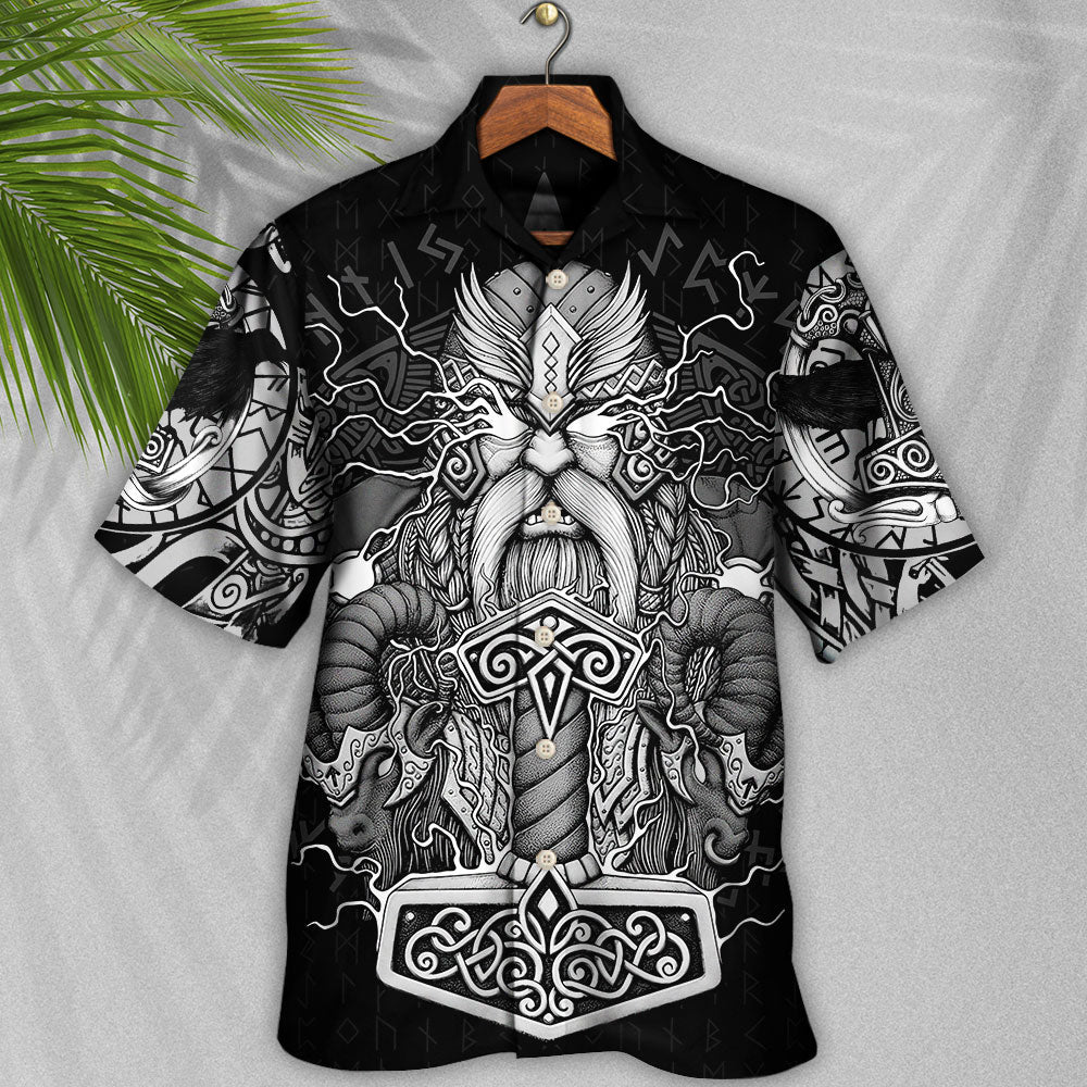 Viking Warrior Thor God Of Thunder - Hawaiian Shirt - Reefox