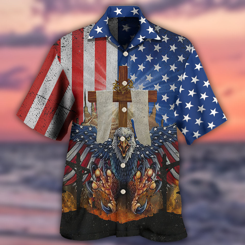 Eagle America One Nation Under God - Hawaiian Shirt - Reefox