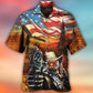 Skull Cowboy Shot Gun American Flag Vintage - Hawaiian Shirt - Reefox