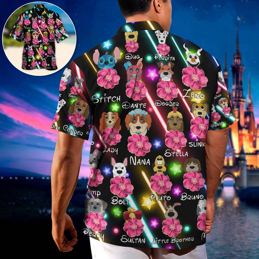 Dog Of DN Funny Dog Flower Neon Style Lovers Dog - Hawaiian Shirt
