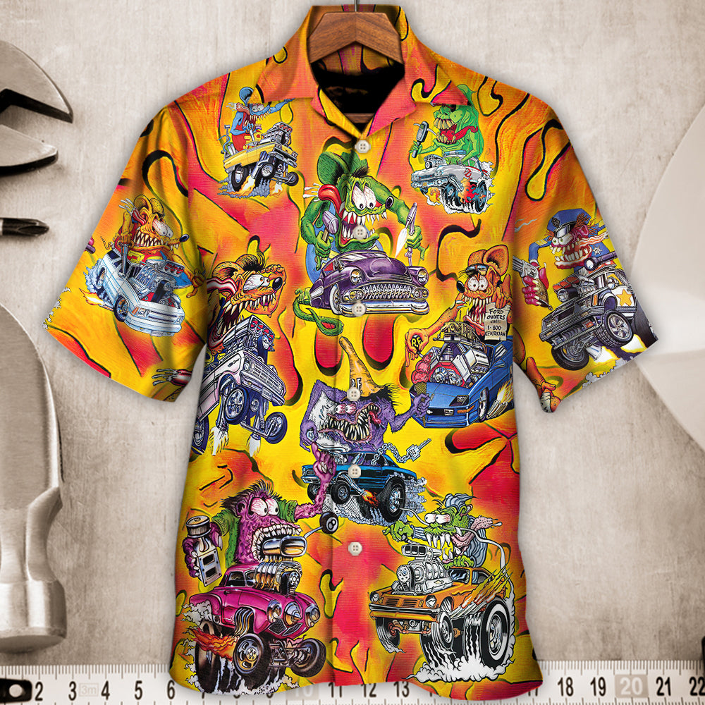 Hot Rod Vintage Racing Savage Burn Energy - Hawaiian Shirt - Reefox