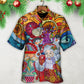 Christmas Santa Colorful Geometry - Hawaiian Shirt - Reefox