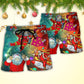 Christmas Santa Claus Astronaut Story In The Galaxy - Beach Short Reefox - Owls Matrix LTD