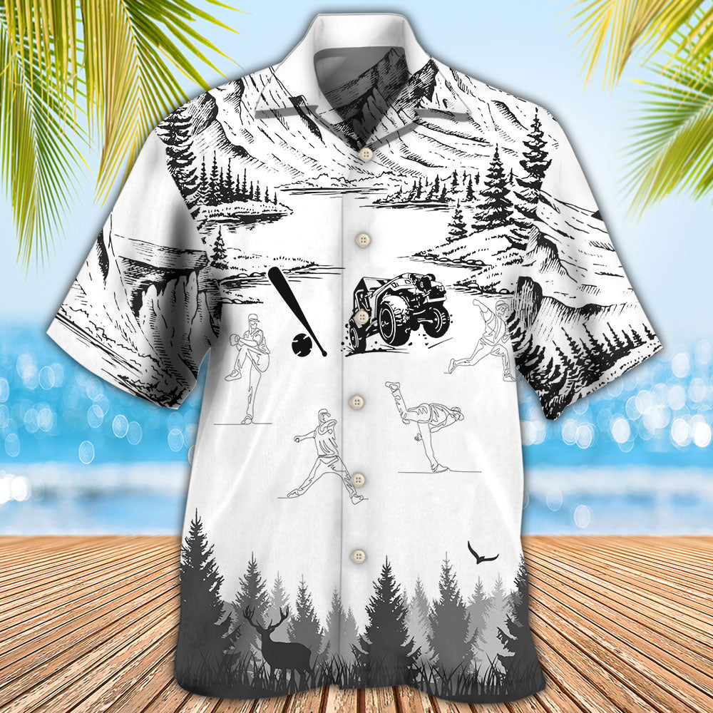 Baseball I Like Jeeps And Baseball - Hawaiian Shirt - Reefox
