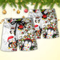Christmas Chilling Penguin Family In Love Christmas - Beach Short Reefox - Owls Matrix LTD