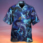 Dragon Blue Skull Fire Lightning Art Style - Hawaiian Shirt - Reefox