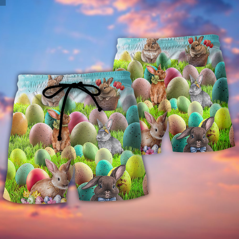 Easter This Is My Easter Shirt Rabbit Funny Happy Easter - Beach Short Reefox - Owls Matrix LTD