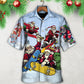Christmas Santa Skateboard Snow Day - Hawaiian Shirt - Reefox