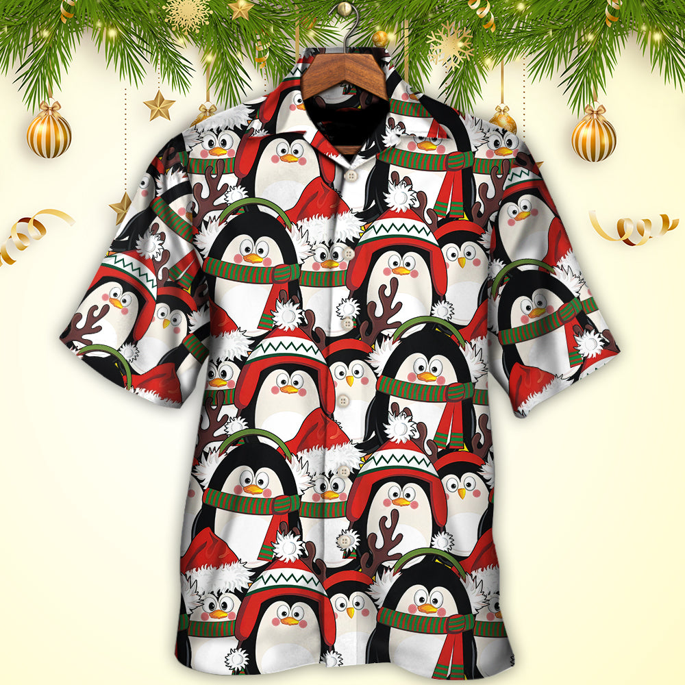 Christmas Penguin Cute Christmas Holiday - Hawaiian Shirt - Reefox