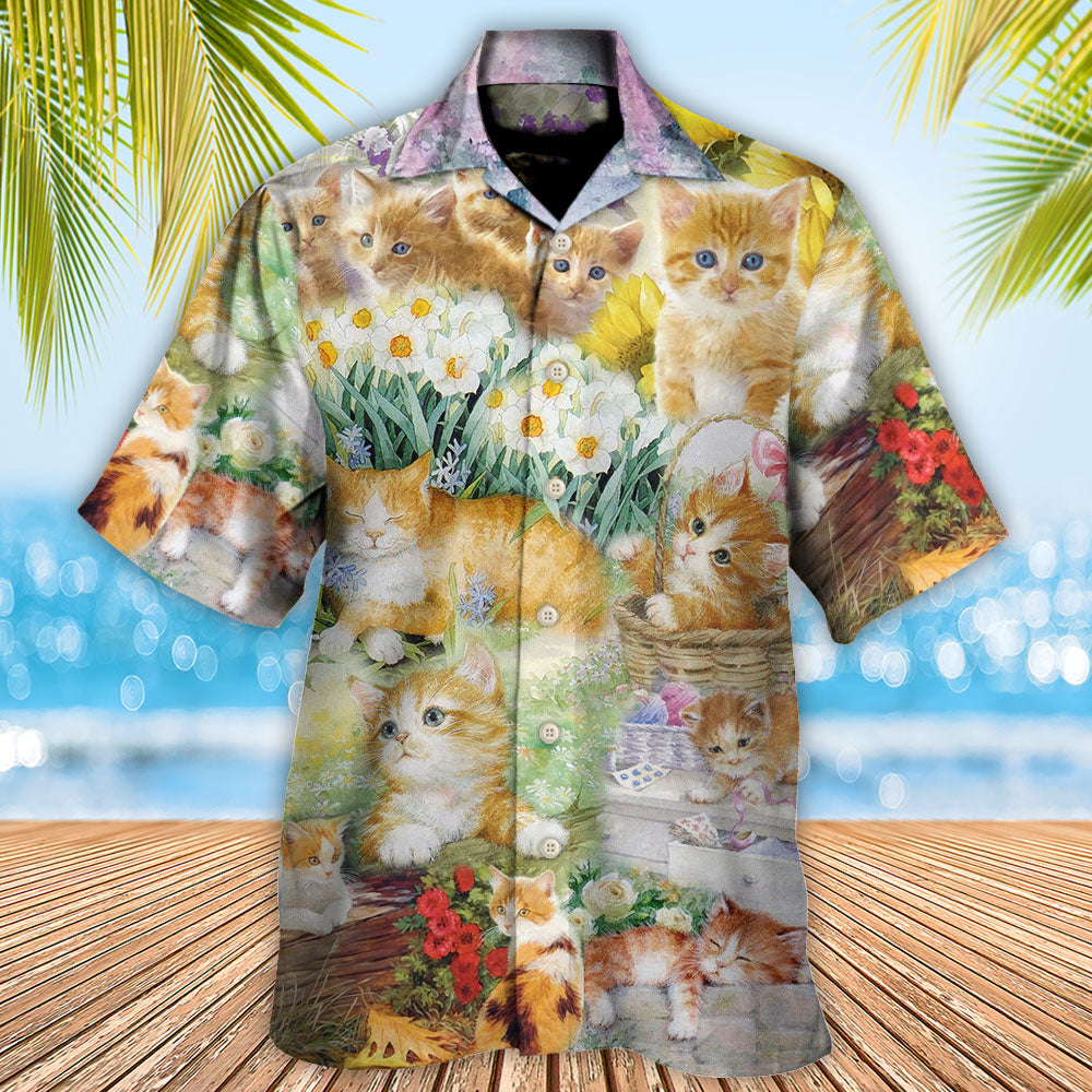 Cat Kitty Lover Art - Hawaiian Shirt - Reefox