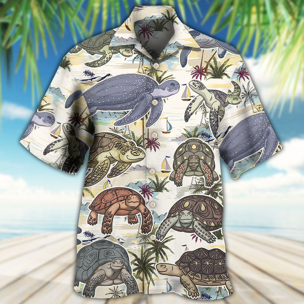 Turtle And Tropical Beach - Hawaiian Shirt - Reefox