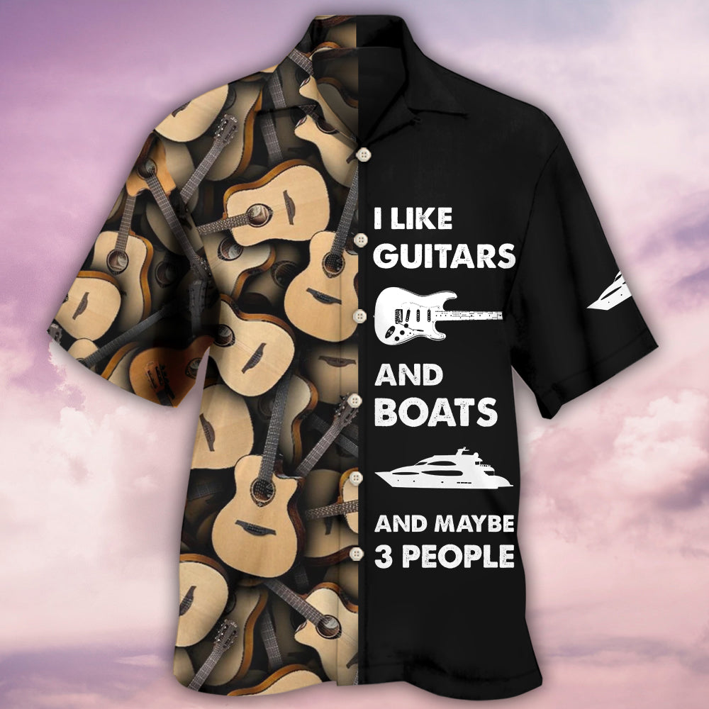 Guitar And Boat I Like - Hawaiian Shirt - Reefox