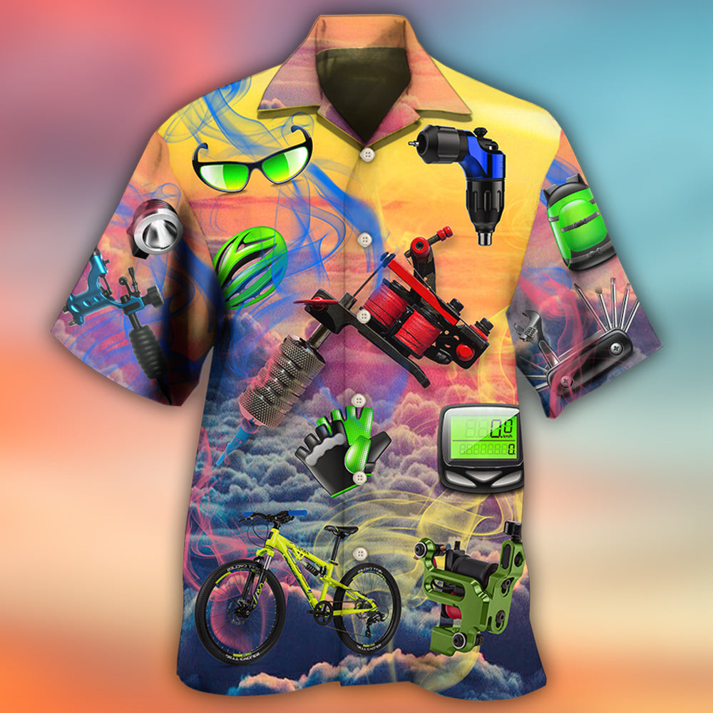 Cycling And Tatoo Lover Dream Sky - Hawaiian Shirt - Reefox