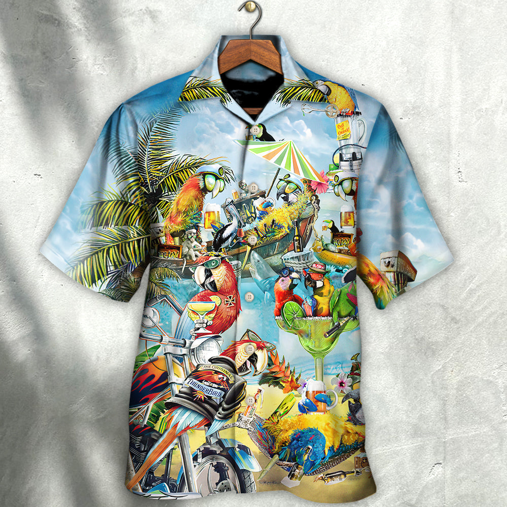Parrot Cocktail Tropical Vibes - Hawaiian Shirt - Reefox