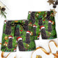 Black Cat Christmas Merry Xmas - Beach Short Reefox - Owls Matrix LTD
