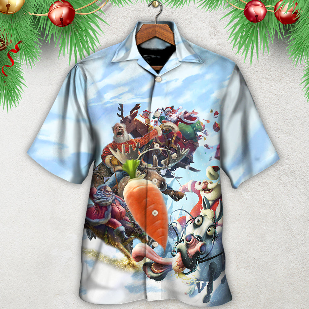 Christmas Santa Happy Funny Christmas - Hawaiian Shirt - Reefox