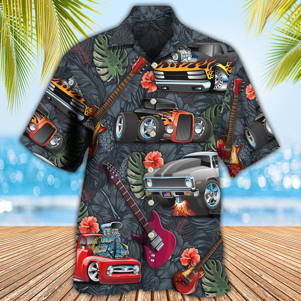 Hot Rod Guitar I Like Hot Rods And Guitars - Hawaiian Shirt - Reefox