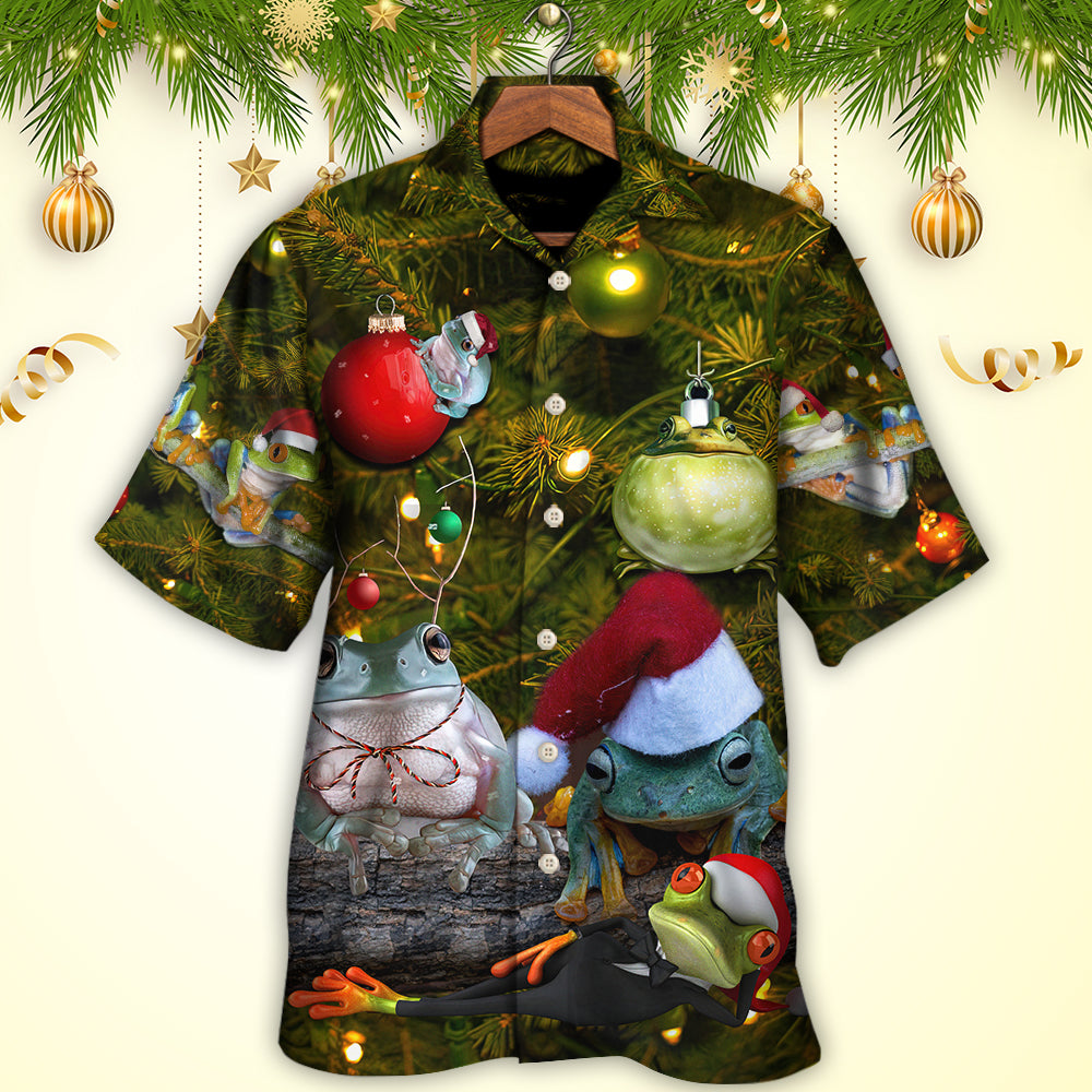 Christmas Frog Merry Christmas Bauble - Hawaiian Shirt - Reefox