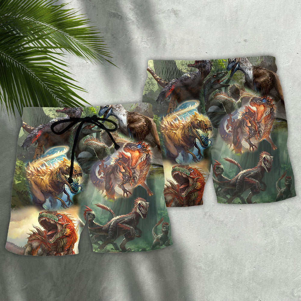 Dinosaur I Am Roar In The Jungle - Beach Short Reefox - Owls Matrix LTD