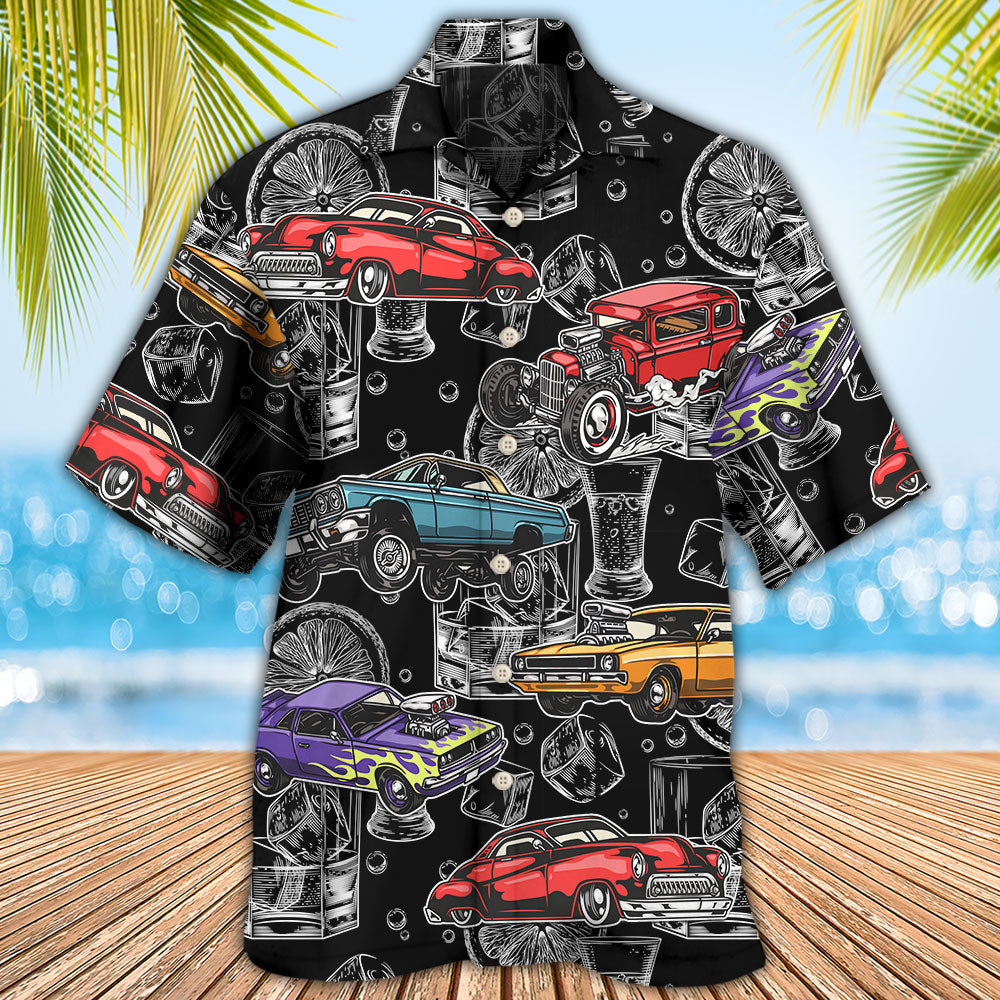 Car I Like Muscle Cars And Whiskey - Hawaiian Shirt - Reefox